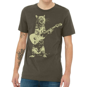 Cat Playing Guitar, Men's T- Shirts