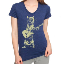 Load image into Gallery viewer, Cat playing guitar, Women&#39;s T- Shirt&#39;s