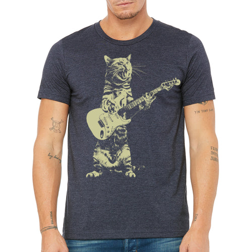 Cat Playing Guitar, Men's T- Shirts