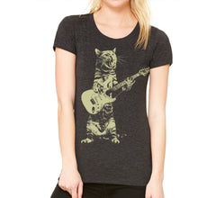 Load image into Gallery viewer, Cat playing guitar, Women&#39;s T- Shirt&#39;s