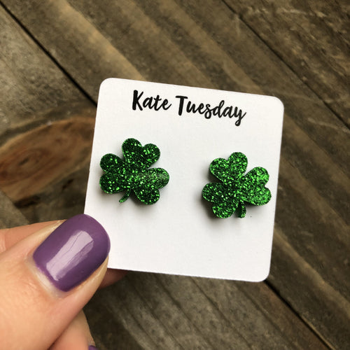 St. Patties Day 3 Leaf Clover Earrings Earrings Olive Felix, Kate Tuesday 